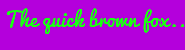 Image with Font Color 1BFF14 and Background Color B400DC
